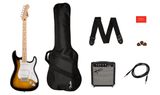 Squier Sonic Stratocaster Pack Maple Fingerboard 2-Color Sunburst Gig Bag 10G - 240V AU