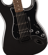 Squier FSR Affinity Series Stratocaster HSS Laurel Fingerboard Black Pickguard Black Hardware Matching Headstock Metallic Black