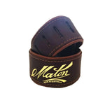 BROWN MATON LEATHER DELUXE PADDED GUITAR STRAP WITH LOGO