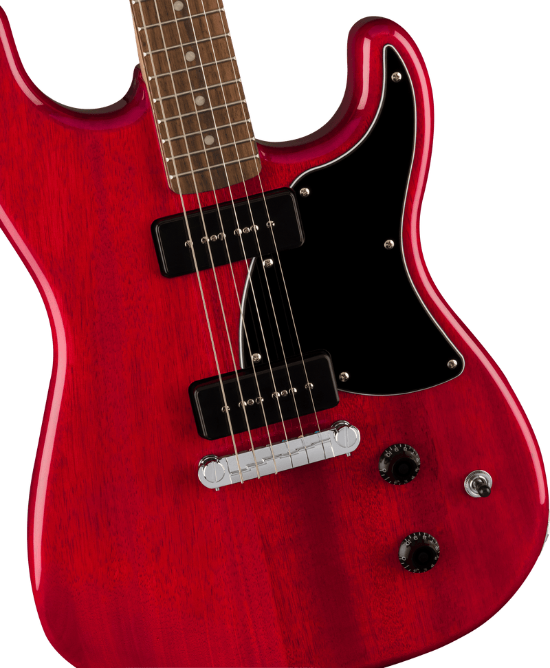 Paranormal Strat-O-Sonic, Laurel Fingerboard, Black Pickguard, Crimson Red Transparent