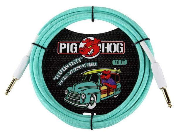 Pig Hog "Seafoam Green" Instrument Cable 10ft