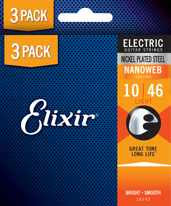 Elixir 16540 Electric Nano Light 3-Pack 10-46