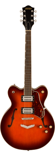 G2622 Streamliner Center Block Double-Cut with V-Stoptail Laurel Fingerboard Broad’Tron BT-3S Pickups Fireburst