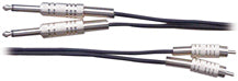 006 FT CABLE 2 X 6.3 MONO TO 2 X RCA MALE JACK