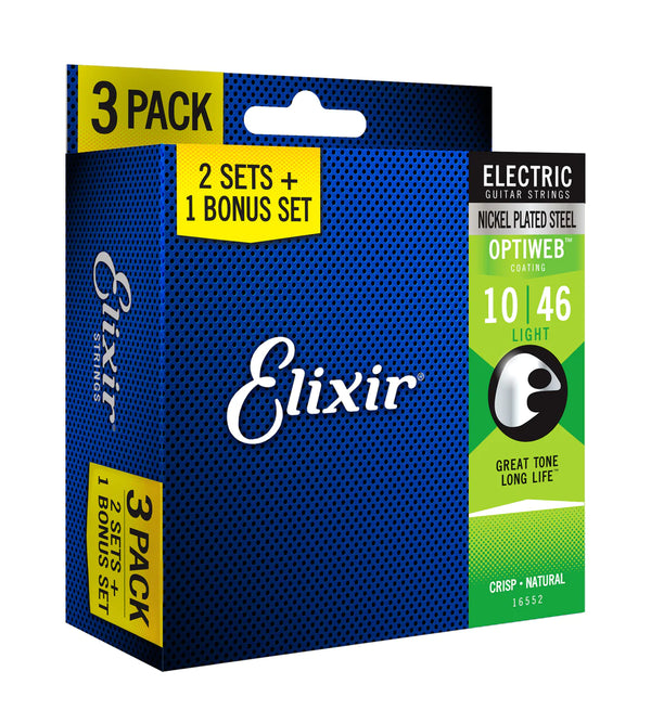 Elixir 16552 Electric Optiweb Light 3-Pack 10-46