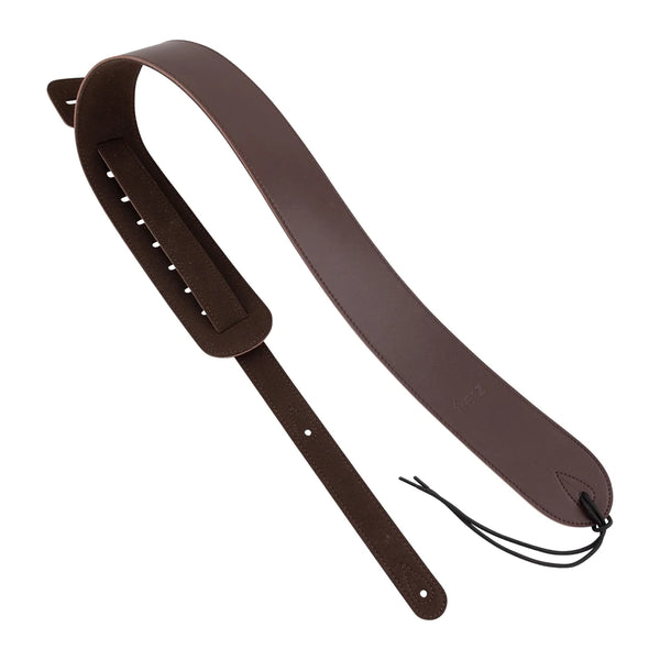 FRETZ MICROFIBRE LEATHER GUITAR STRAP DARK BROWN