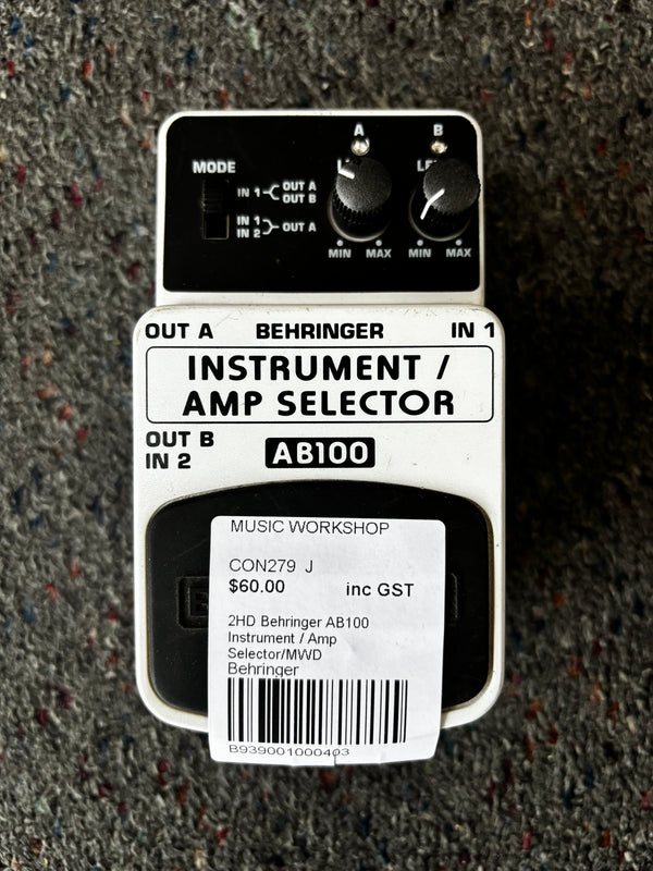 2HD Behringer AB100 Instrument / Amp Selector