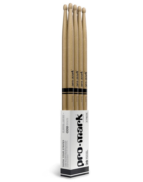 PROMARK TX2BW HICKORY 2B WOOD TIP DRUMSTICKS - 4 PACK