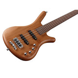RockBass Corvette Basic 4-String Natural Transparent Satin Active Alder Body Maple neck with Ekanga veneer stripes Rosewood FB 