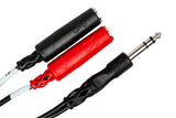 HOSA STEREO BREAKOUT 1/4 IN TRS TO DUAL 1/4 IN TSF