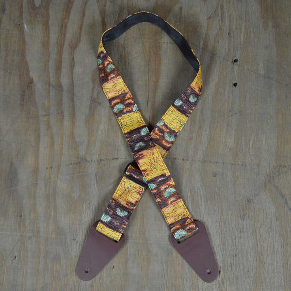 Aboriginal Art Guitar Strap - Bush Yellow