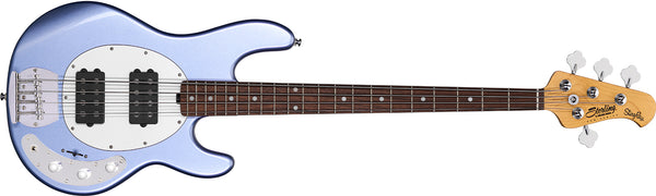 StingRay style Active 2 Band EQ DOUBLE Humbucking PUP R/W FB Lake Blue Metallic