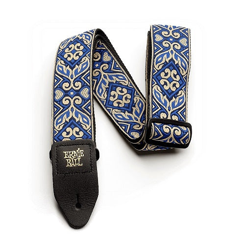 STRAP JACQUARD TRIBAL BLUE LEATHER AND POLYPRO 41-72