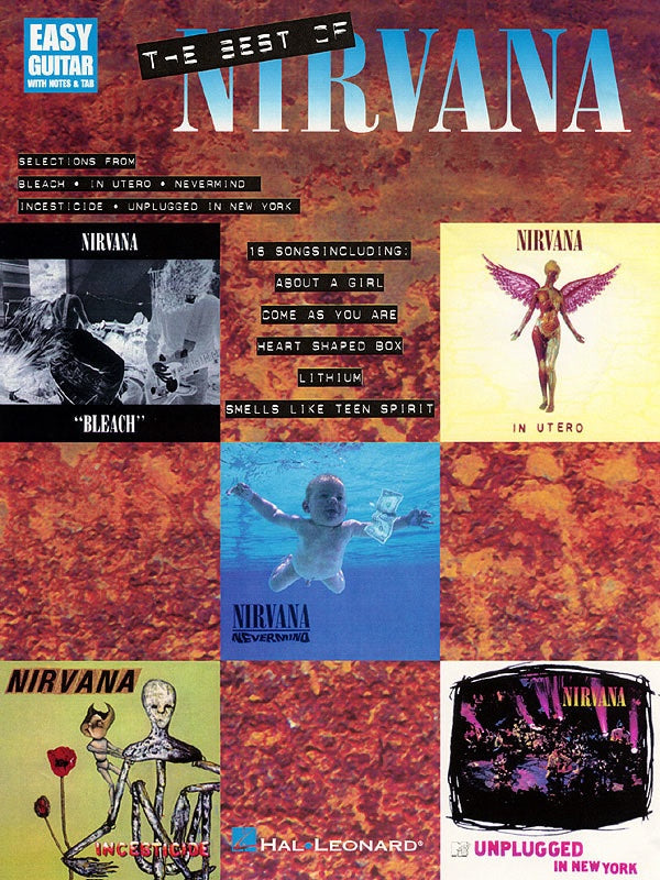 BEST OF NIRVANA EASY GTR NOTES TAB