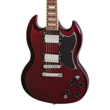 SG STYLE SOLID MAHOG BODY/MAHOG SET NECK  - CHERRY RED