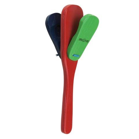 DRUMFIRE WOODEN HANDLE CASTANET - MULTI COLOURED