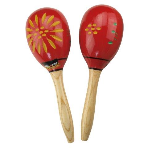 MARACAS - HANDLE MARACAS WITH FLOWERS DESIGN - I PAIR