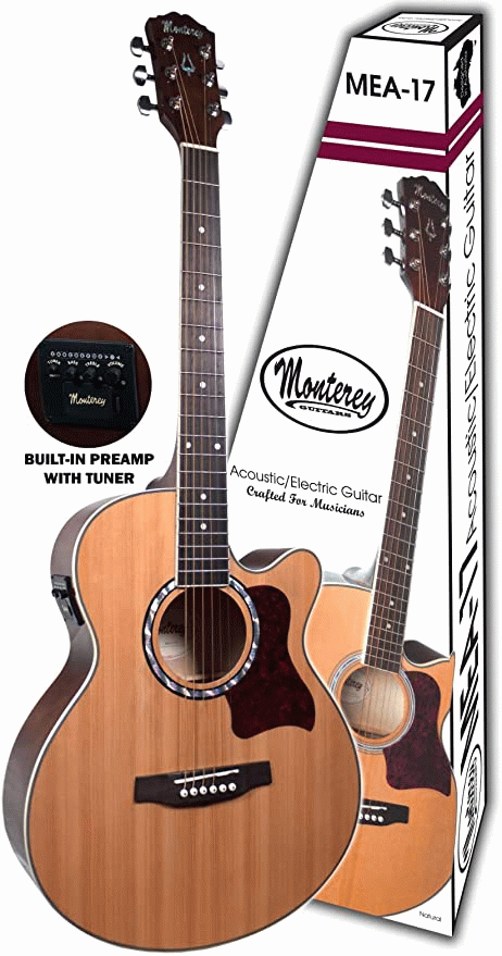 MONTEREY ACOUSTIC/ELECTRIC GTR NATURAL TOP