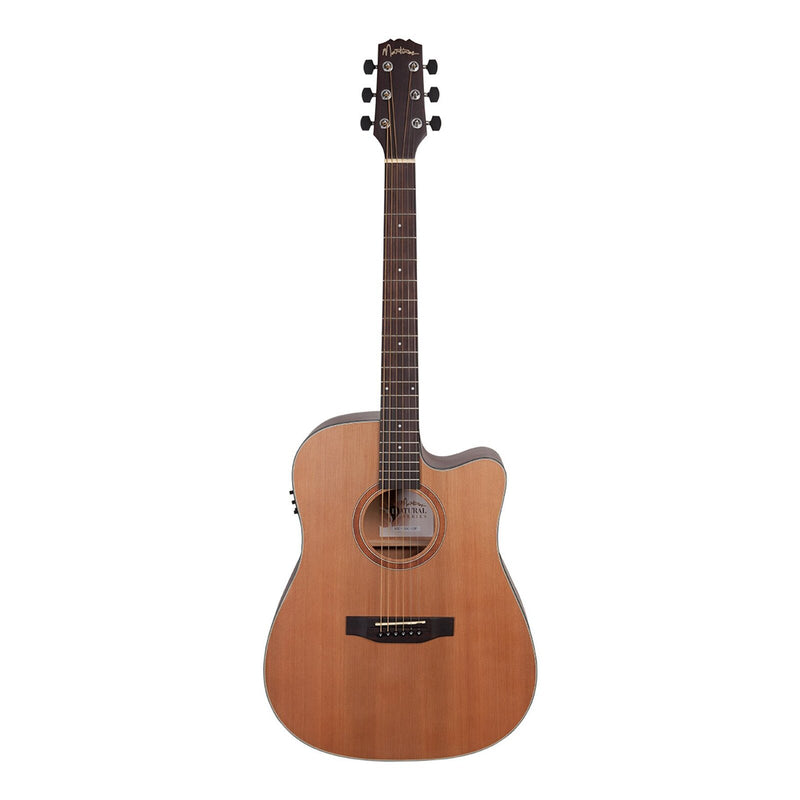 Martinez 'Natural Series' Solid Cedar Top Acoustic-Electric Dreadnought Cutaway Guitar