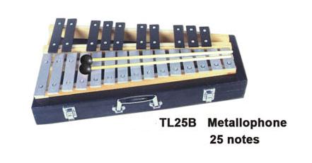 METALLOPHONE 25 NOTE BLK KEYS W/2 MALLETS & CASE