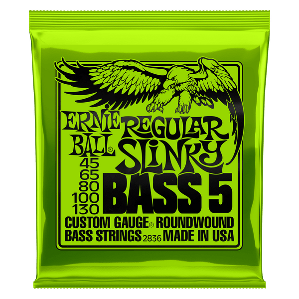BASS GTR 5 STR SET 45/130 REG SLINKY LIME