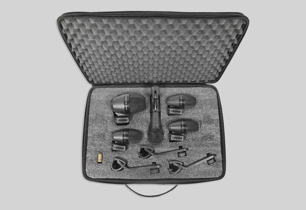 Shure PGADRUMKIT5 Drum Microphone Kit with Mounts, Cables & Carry Case