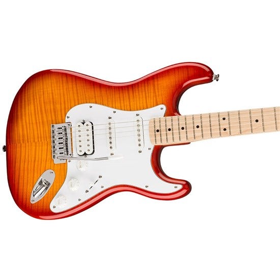 Squier Affinity Series Stratocaster FMT HSS Maple Fingerboard White Pickguard Sienna Sunburst