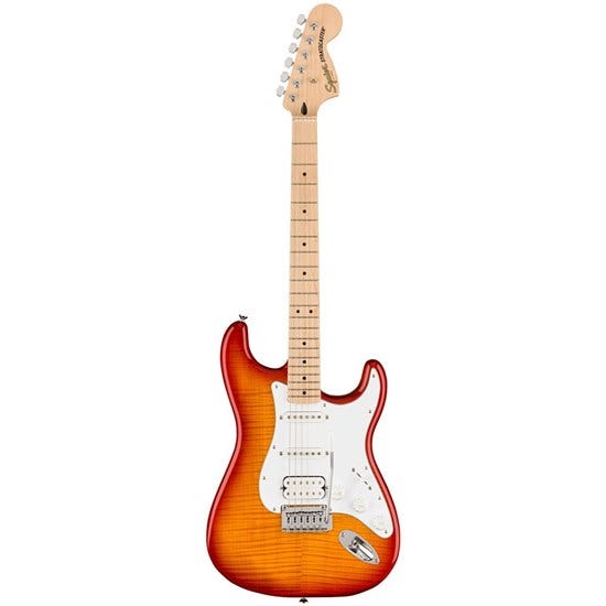 Squier Affinity Series Stratocaster FMT HSS Maple Fingerboard White Pickguard Sienna Sunburst