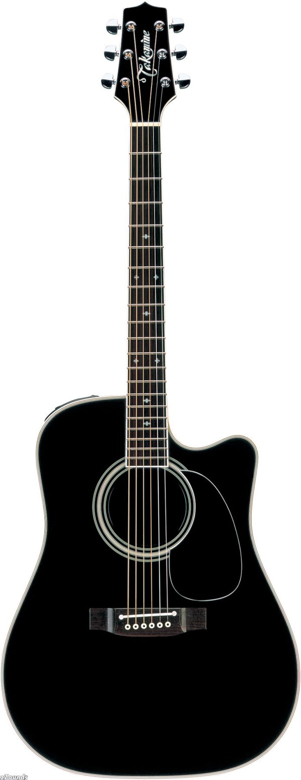 Takamine EF341SC Pro Series Acoustic/Electric Guitar - Solid Cedar Top Gloss Black