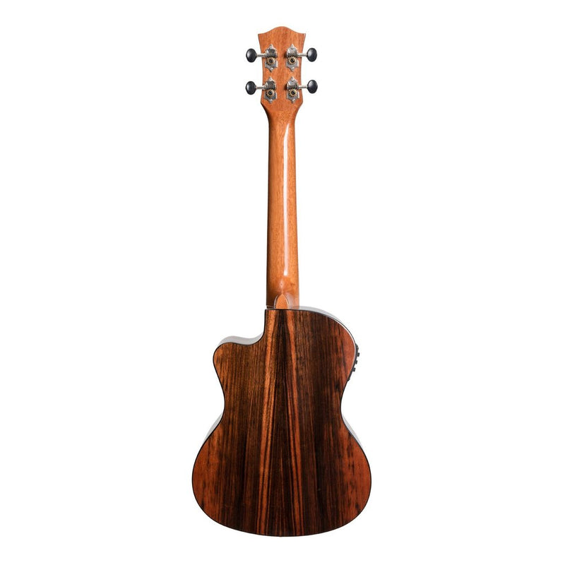 Timberidge Tiki '22 Series' Spruce Solid Top Electric Cutaway Tenor Ukulele with Hard Case (Natural Gloss)