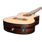 Timberidge Tiki '22 Series' Spruce Solid Top Electric Cutaway Tenor Ukulele with Hard Case (Natural Gloss)